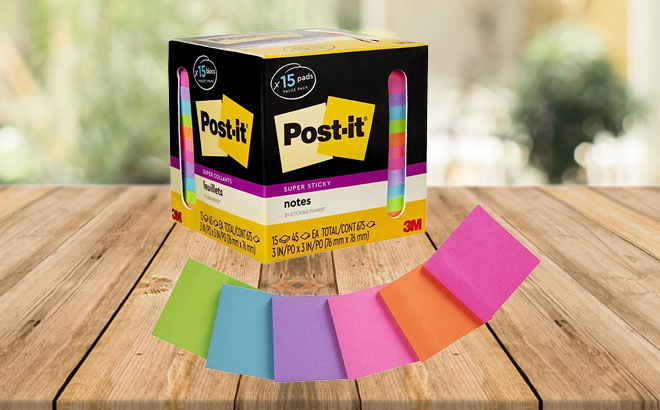 Post it Sticky Notes on a Wooden Table