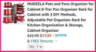 Pots and Pans Organizer Order Summary