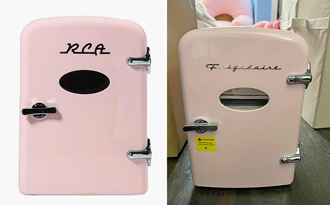 RCA RMIS129 PINK Mini Fridge and Frigidaire EFMIS175 PINK Portable Mini Fridge