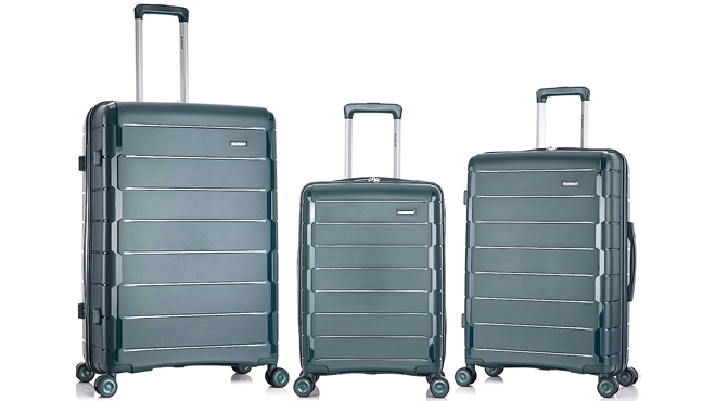 Rockland Vienna 3 Piece Luggage Set in Green Color