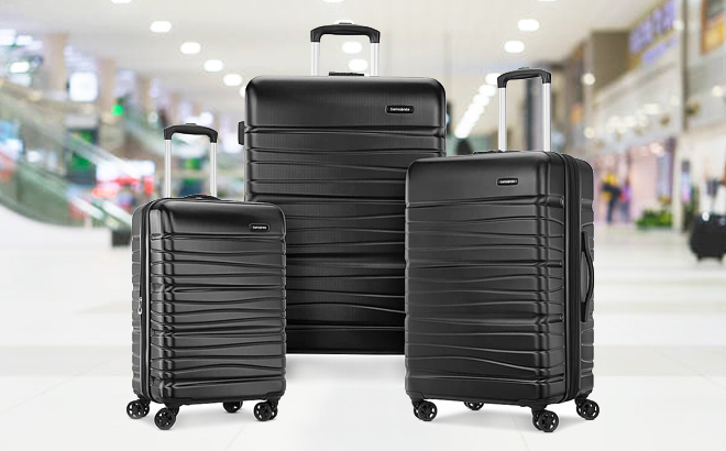 Samsonite Evolve 3 Piece Hardside Expandable Luggage in Black Color