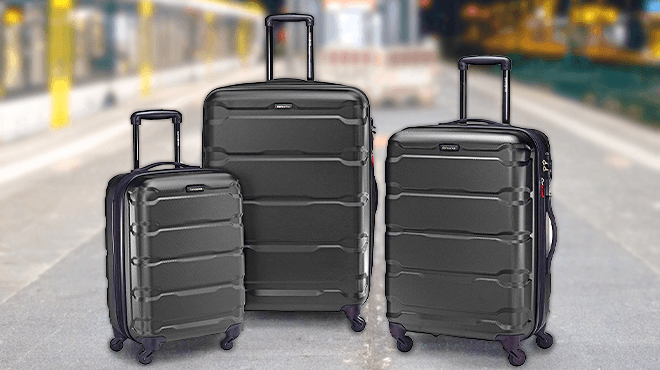 Samsonite Omni 3 Piece Hardside Expandable Luggage in Black Color