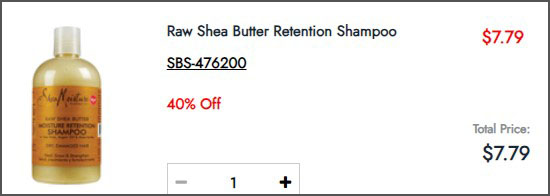 SheaMoisture Curl Shine Shampoo Order Summary