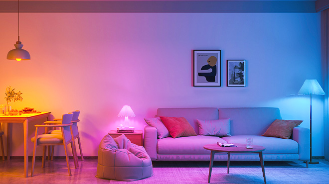 Smart Light Bulbs in Living Room