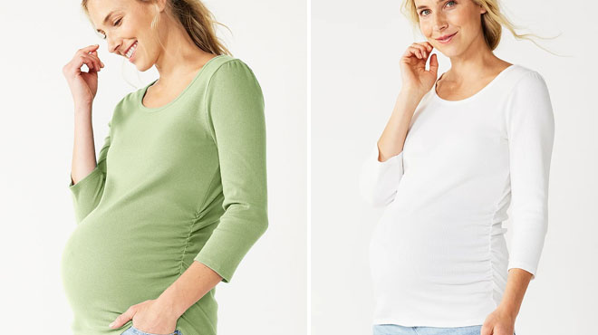 Sonoma Goods For Life Maternity Essential Scoopneck Tee