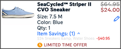 Sperry SeaCycled Striper Sneakers Checkout Screenshot