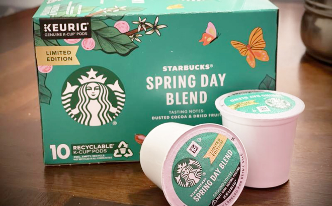 Starbucks 10 Count Medium Roast Spring Blend K Cup Coffee Pods