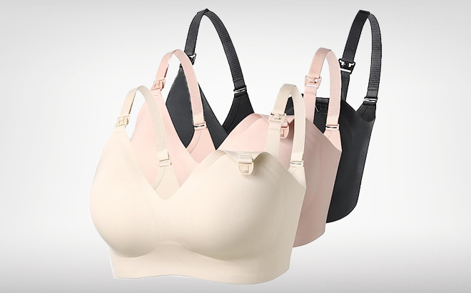 Three Different Colors of Nursing Bras