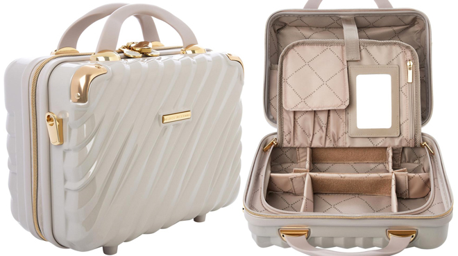 Three Marcy McKenna Hamptons Hard Side Beauty Case in Rose Taupe Color