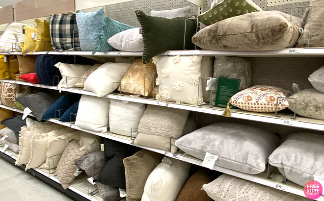 Throw Pillows on a Shelf