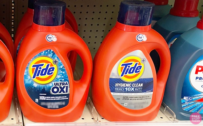 Tide Hygienic Clean Heavy 10X Duty Laundry Detergent Liquid Soap on Shelf