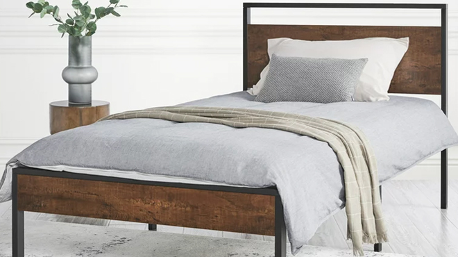 Twin Rustic Metal Platform Bed