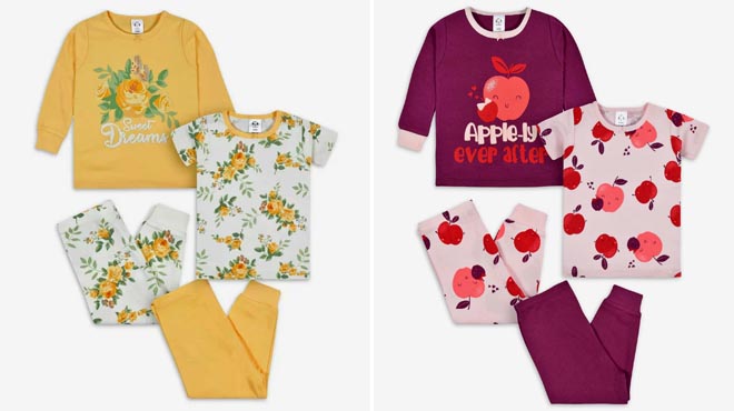 Two Gerber Baby and Toddler Girls Pajama Set