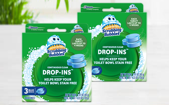 Two Scrubbing Bubbles Continuous Clean Drop Ins 3 Count Toilet Cleaner Tablets