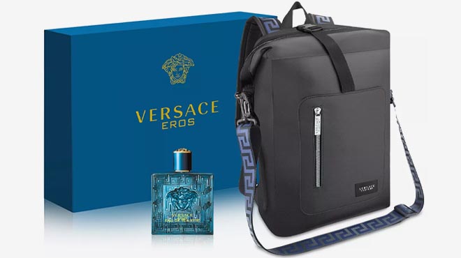 Versace Mens Eros Perfume and Backpack Gift Set