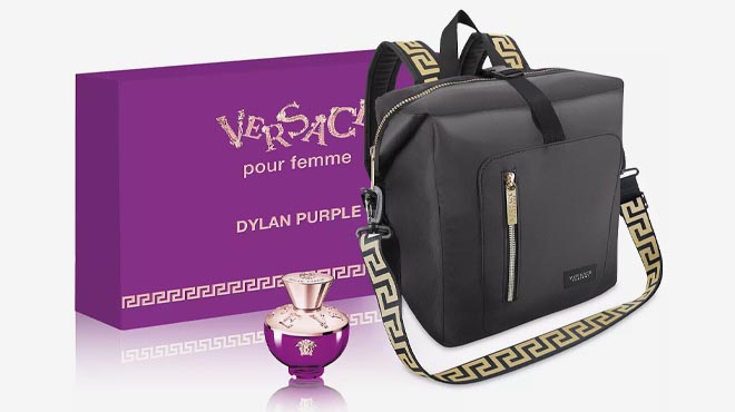 Versace Womens Dylan Purple Perfume and Backpack Gift Set