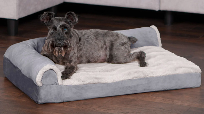 Wave Fur and Velvet Memory Orthopedic Cooling Top DLX Bolster