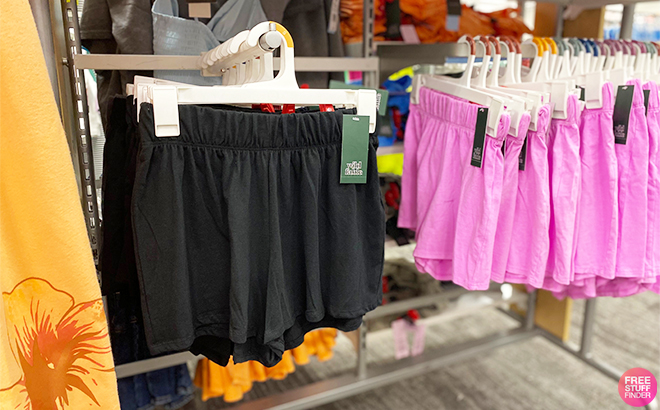 Wild Fable Womens Black and Pink Shorts on a Rack at Target