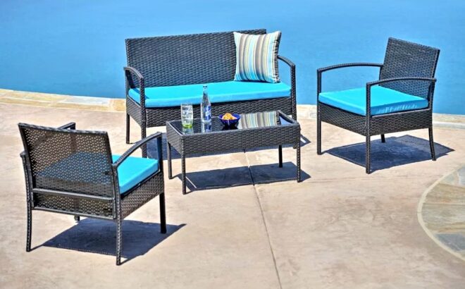 Winston Porter Carlyssa 4 Person Seating Group with Cushion