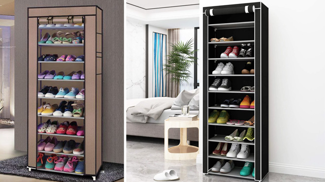 10-Tier Shoe Storage Cabinet Organizer $17.99 | Free Stuff Finder