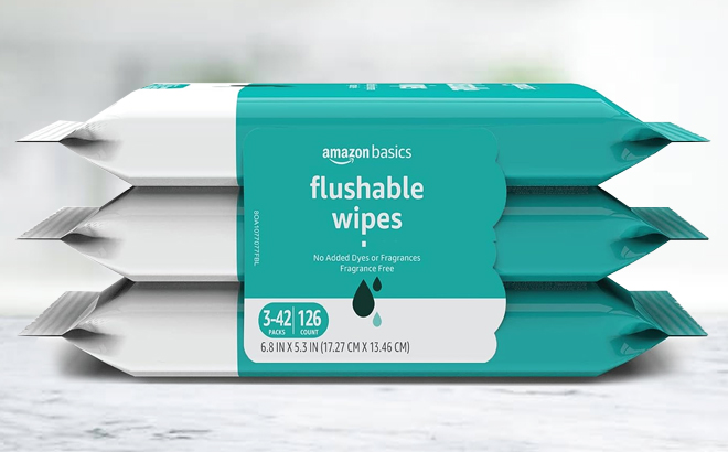 Amazon Basics 125 Count Flushable Adult Toilet Wipes