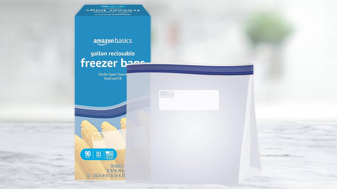 Amazon Basics 90 Count Freezer Gallon Bags