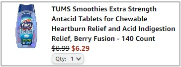 Amazon TUMS Checkout Screenshot