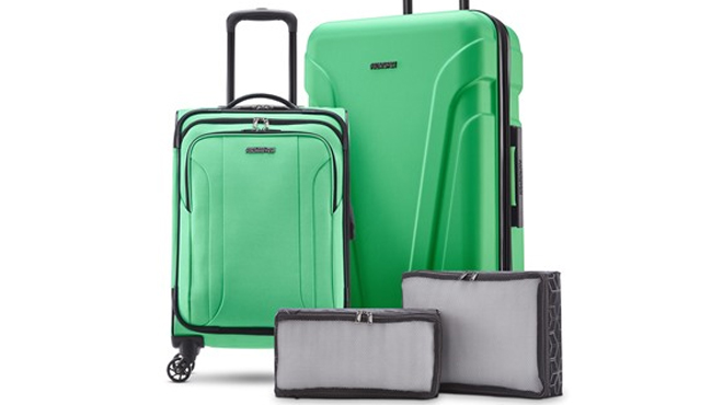 American Tourister Troupe Hardside and Softside 4 Piece Set in Green