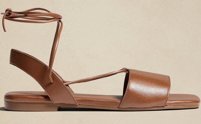 Banana Republic Factory Lace-Up Flat Leather Sandals