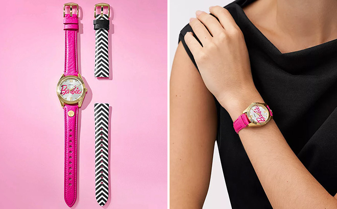 Barbi x Fossil Special Edition Three Hand Pink Leather Watch