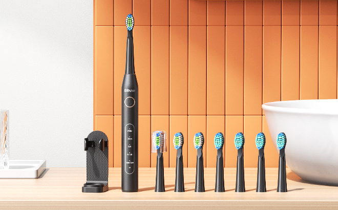 Bitvae Ultrasonic Electric Toothbrush on a Countertop