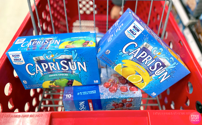 Capri Sun Pacific Cooler and Lemonade in a Target Cart Juice Pack