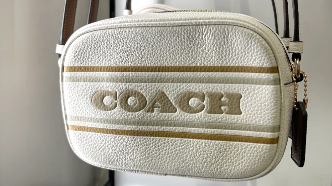 Coach Outlet Mini Jamie Camera Bag With Coach Stripe in Chalk Color