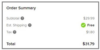 Converse Shoes Order Summary