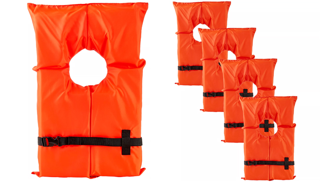 DBX Adult Type II Nylon Life Vests 4 Pack