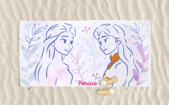 Disney Frozen Beach Towel on Sand