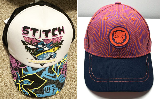 Disney Kids Stitch Baseball Cap and Black Panther Reversible Baseball Cap