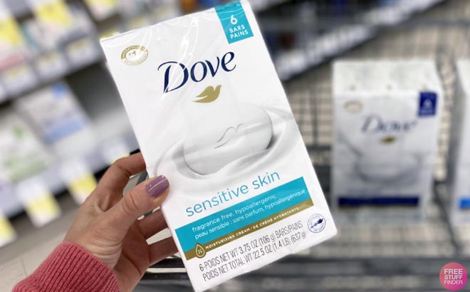 Dove Beauty Bar Soap Sensitive Skin Unscented 8 Pack