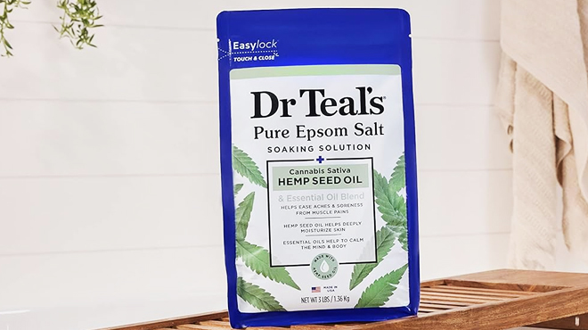 Dr Teals Pure Epsom Salt Soak 3 lbs Cannabis Sativa