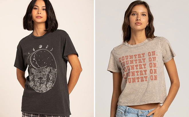 FULL TILT Moon Womens Tee and Womens Crop Tees