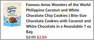 Famous Amos Philippine Coconut White Chocolate Chip Cookies Order Summary