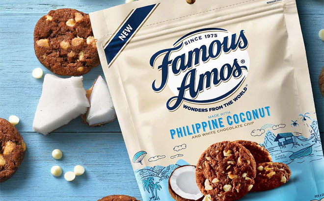 Famous Amos Philippine Coconut White Chocolate Chip Cookies with Scattered Cookies