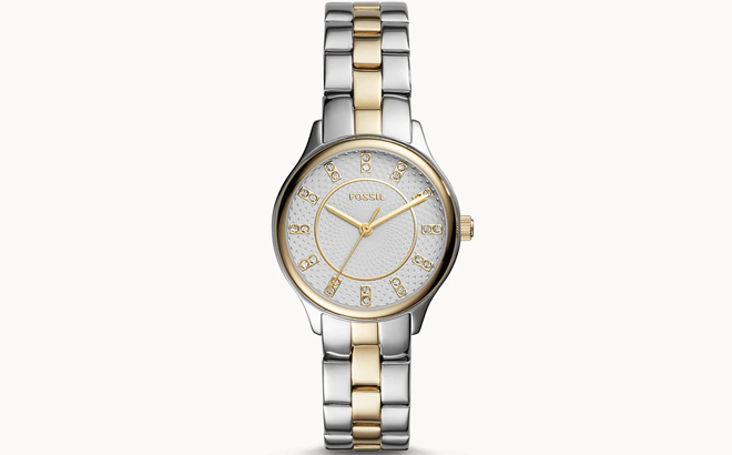 Fossil Womens Modern Sophisticate Three Hand Two Tone Stainless Steel Watch