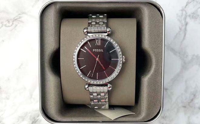 Fossil Womens Tillie Mini Stainless Steel Watch on a Box