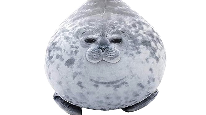 Front View of Chubby Blob Seal Pillow Plush