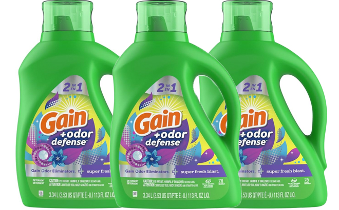 Gain Liquid Laundry Detergent Odor Defence 78 Loads