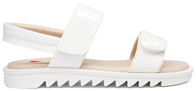 Girls Glitter Two Strapped Sandals in White Color