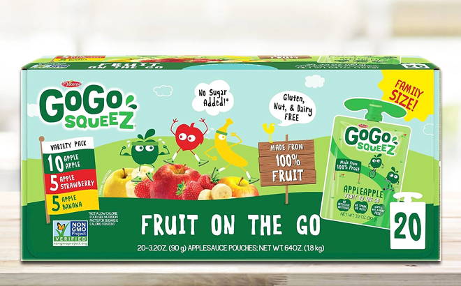 GoGo SqueeZ Fruit on the Go Variety Pack Apple Banana Strawberry