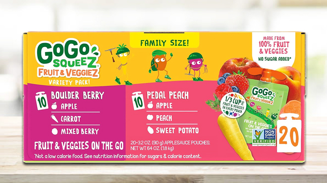 GoGo squeeZ Fruit VeggieZ Variety Pack Pedal Peach and Boulder Berry 1