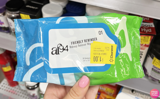 Hand Holding AF94 Makeup Remover Wipes